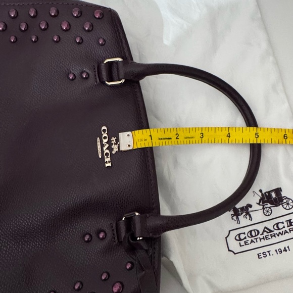 Coach Merlot Margot Studded Leather Satchel - Picture 10 of 10
